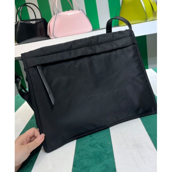 Replica Prada Re-Nylon Large Padded Shoulder Bag 1BD256 Black