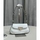 Replica Prada Brushed Leather Shoulder Bag 1BD345 White Replica Prada Brushed Leather Shoulder Bag 1BD345 White