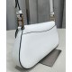 Replica Prada Brushed Leather Shoulder Bag 1BD345 White Replica Prada Brushed Leather Shoulder Bag 1BD345 White