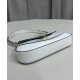 Replica Prada Brushed Leather Shoulder Bag 1BD345 White Replica Prada Brushed Leather Shoulder Bag 1BD345 White