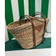 Replica Prada Straw And Leather Tote Bag 1BG312 Coffee