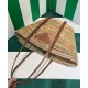 Replica Prada Straw And Leather Tote Bag 1BG312 Coffee