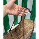 Replica Prada Straw And Leather Tote Bag 1BG312 Coffee