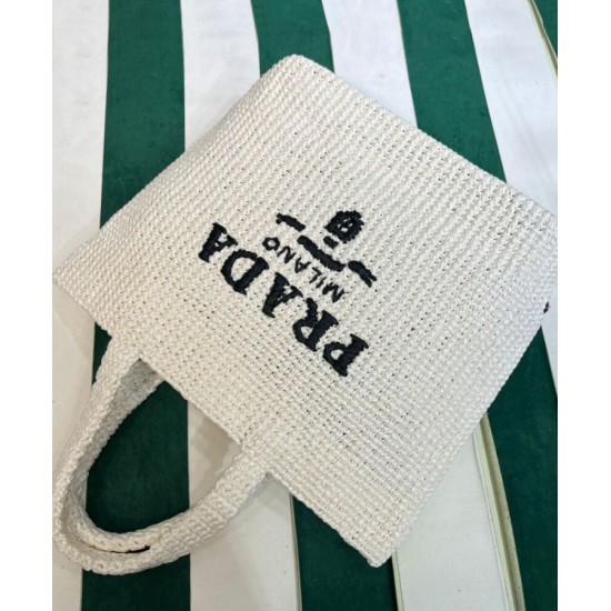 Replica Prada Crochet Tote Bag 1BG392 Cream