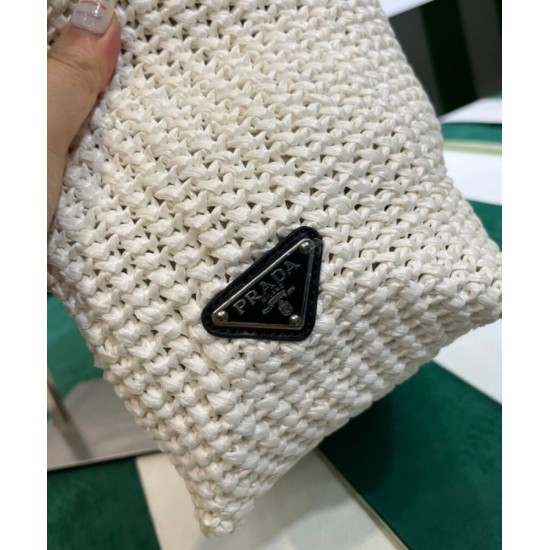 Replica Prada Crochet Tote Bag 1BG392 Cream
