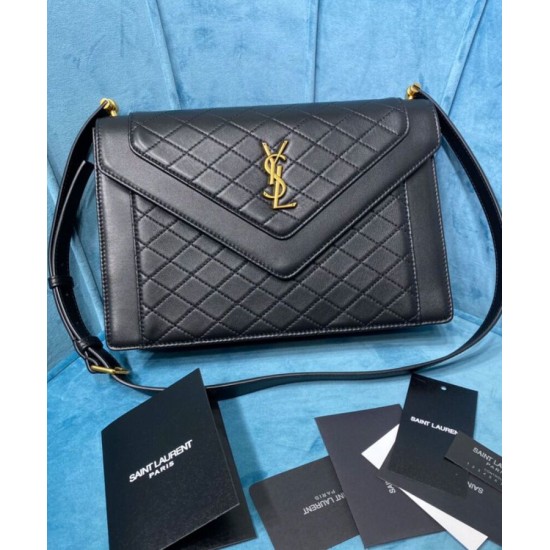 Replica YSL Saint Laurent Gaby Satchel Bag In Quilted Lambskin Black