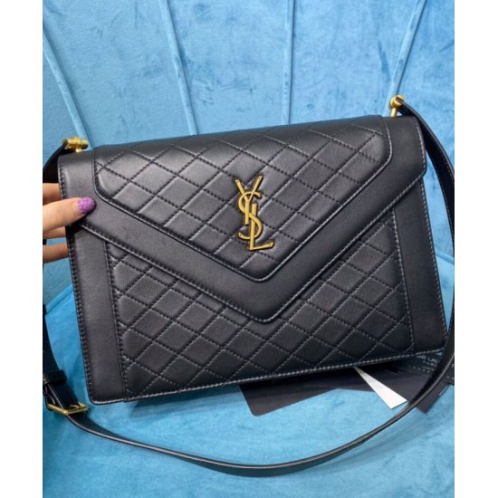 Replica YSL Saint Laurent Gaby Satchel Bag In Quilted Lambskin Black