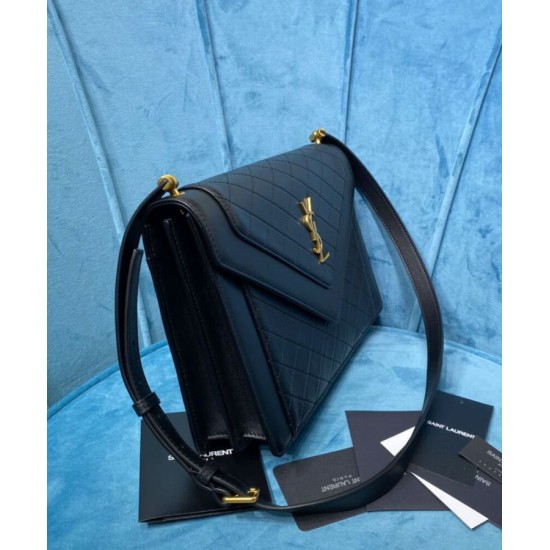 Replica YSL Saint Laurent Gaby Satchel Bag In Quilted Lambskin Black