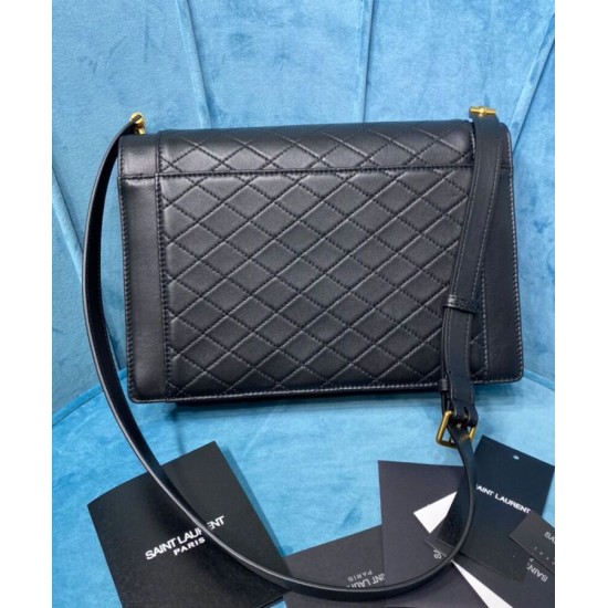Replica YSL Saint Laurent Gaby Satchel Bag In Quilted Lambskin Black