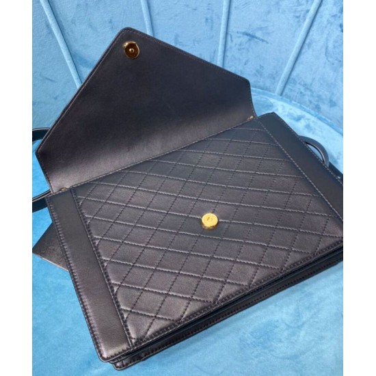 Replica YSL Saint Laurent Gaby Satchel Bag In Quilted Lambskin Black