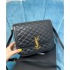 Fake YSL Saint Laurent Solferino Medium Supple Satchel Bag In Quilted Lambskin Black Replica
