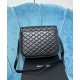 Fake YSL Saint Laurent Solferino Medium Supple Satchel Bag In Quilted Lambskin Black Replica