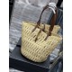 Fake YSL Saint Laurent Panier Maxi Bag In Raffia Apricot Replica