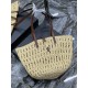 Fake YSL Saint Laurent Panier Maxi Bag In Raffia Apricot Replica
