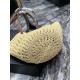 Fake YSL Saint Laurent Panier Maxi Bag In Raffia Apricot Replica