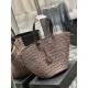 Replica YSL Saint Laurent Tote Panier Maxi Bag 693242 In Raffia Dark Brown