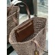 Replica YSL Saint Laurent Tote Panier Maxi Bag 693242 In Raffia Dark Brown