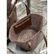 Replica YSL Saint Laurent Tote Panier Maxi Bag 693242 In Raffia Dark Brown