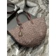 Replica YSL Saint Laurent Tote Panier Maxi Bag 693242 In Raffia Dark Brown