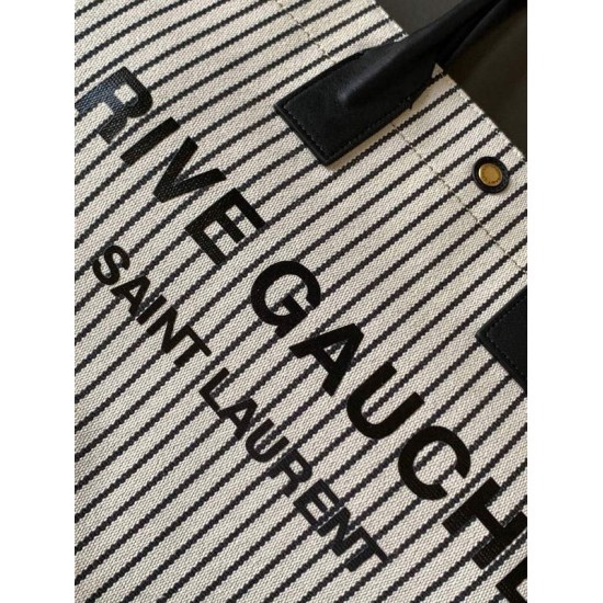 Replica YSL Saint Laurent Rive Gauche Large Tote Bag In Printed Canvas