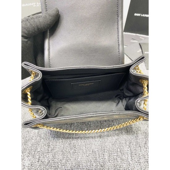 Replica YSL Saint Laurent Nolita Bag Black Gold