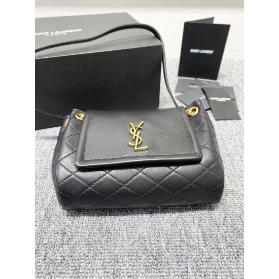 Replica YSL Saint Laurent Nolita Bag Black Gold