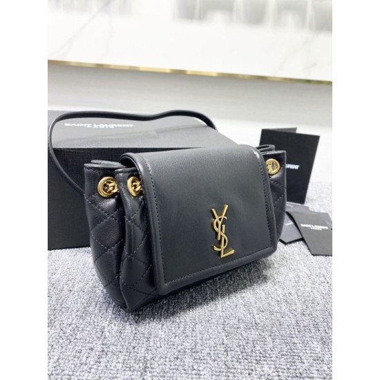 Replica YSL Saint Laurent Nolita Bag Black Gold