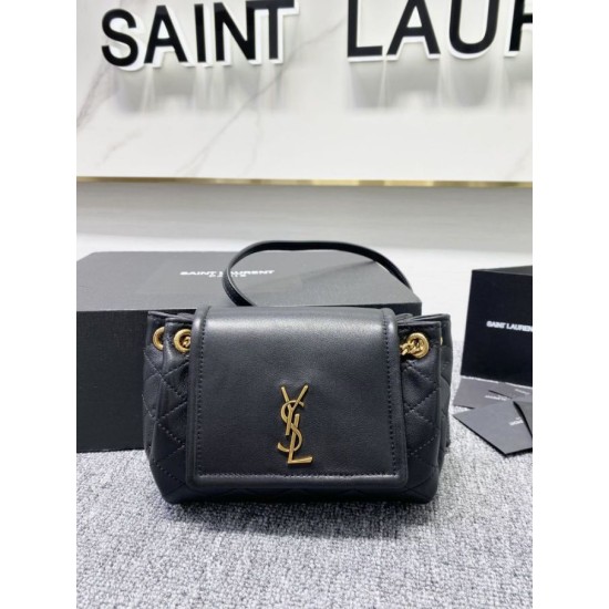 Replica YSL Saint Laurent Nolita Bag Black Gold