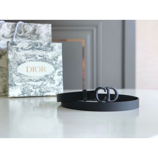 Fake Dior Saddle 20MM Belt Matte Calfskin Black  Replica