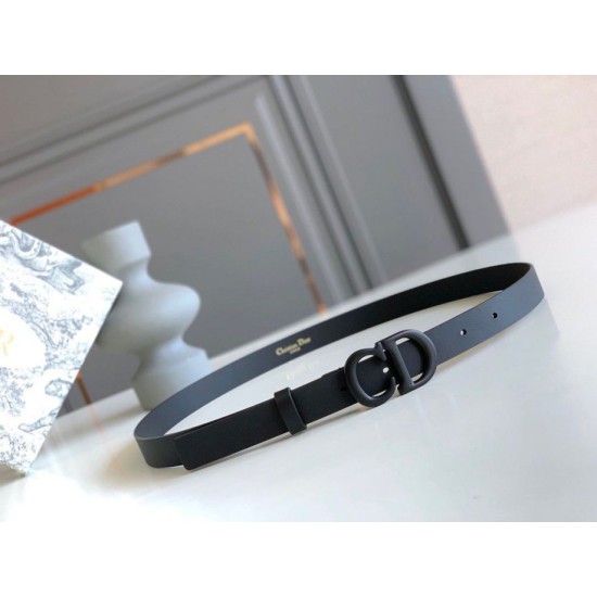 Fake Dior Saddle 20MM Belt Matte Calfskin Black  Replica