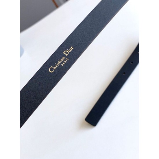 Fake Dior Saddle 20MM Belt Matte Calfskin Black  Replica