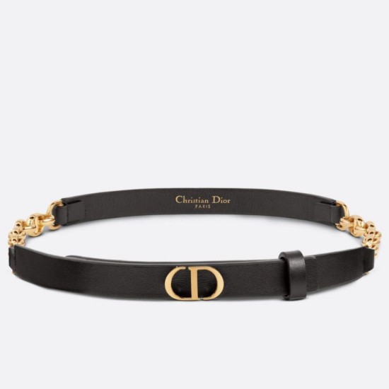 Fake Dior Caro 15MM Belt Calfskin and Chain Black Replica