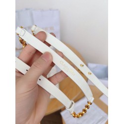 Replica Dior Caro 15MM Belt Calfskin and Chain White