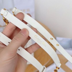 Replica Dior Caro 15MM Belt Calfskin and Chain White