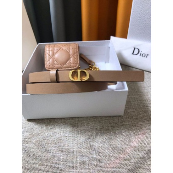 Fake Dior Caro 15MM Belt with Removable Pouch Beige  Replica