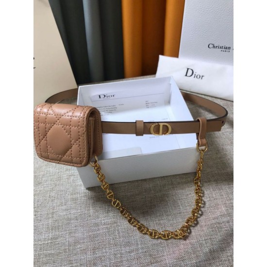 Fake Dior Caro 15MM Belt with Removable Pouch Beige  Replica