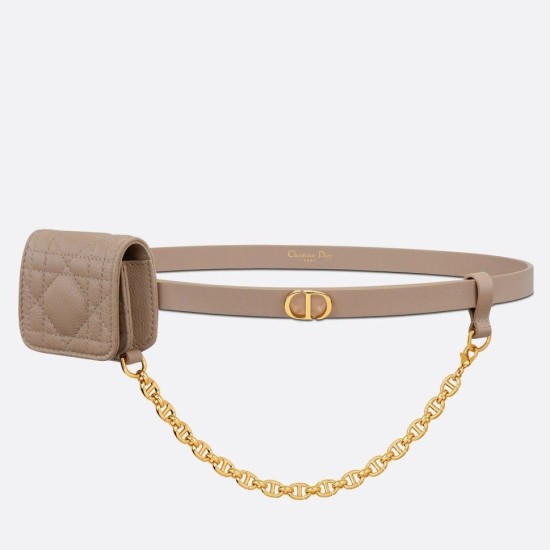 Fake Dior Caro 15MM Belt with Removable Pouch Beige  Replica