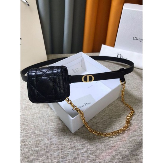 Replica Dior Caro 15MM Belt with Removable Pouch Black 