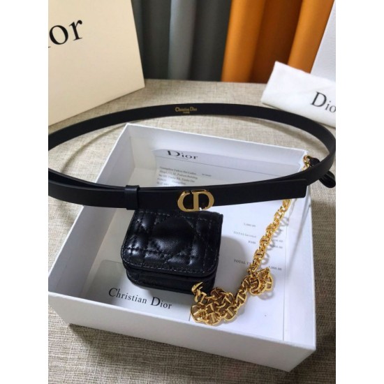Replica Dior Caro 15MM Belt with Removable Pouch Black 