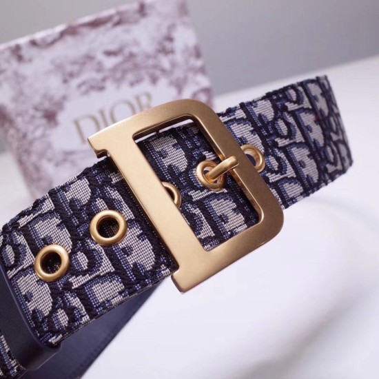 Replica Dior Diorquake 55MM Belt Oblique Canvas Blue