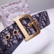 Replica Dior Diorquake 55MM Belt Oblique Canvas Blue