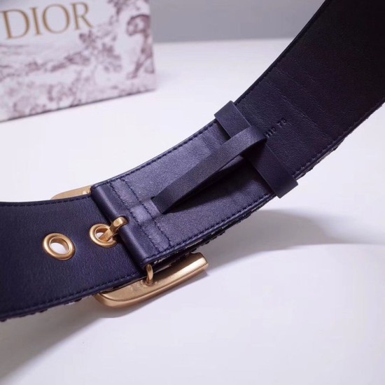 Replica Dior Diorquake 55MM Belt Oblique Canvas Blue