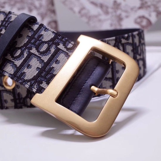 Replica Dior Diorquake 55MM Belt Oblique Canvas Blue