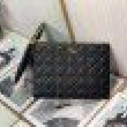 Fake Dior Large Caro Daily Pouch Black Replica