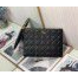 Fake Dior Large Caro Daily Pouch Black Replica