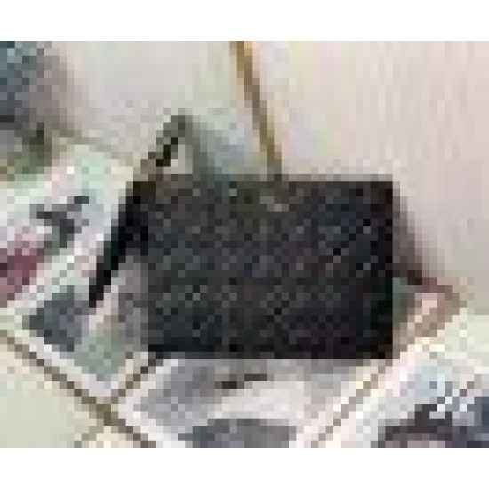 Fake Dior Large Caro Daily Pouch Black Replica