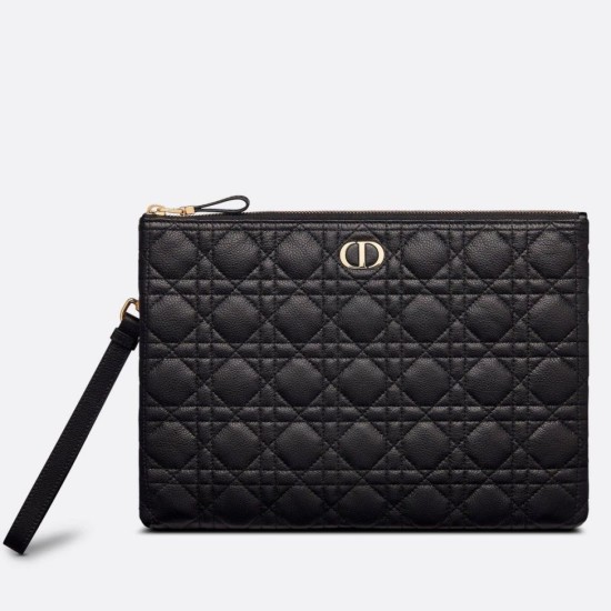 Fake Dior Large Caro Daily Pouch Black Replica