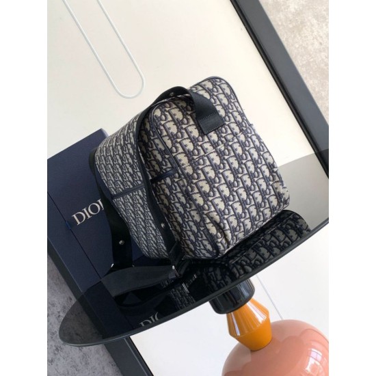 Fake Dior Changing Bag Dior Oblique Canvas Blue Replica