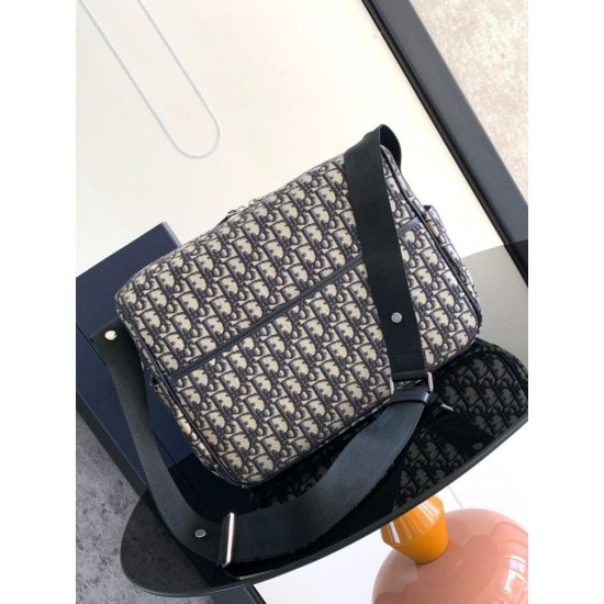 Fake Dior Changing Bag Dior Oblique Canvas Blue Replica