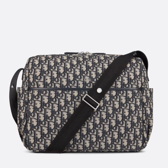 Fake Dior Changing Bag Dior Oblique Canvas Blue Replica